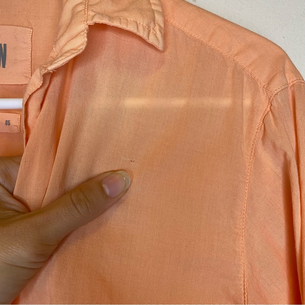 GRAYSON The Hero Button Down Cotton Shirt Melon Orange Sz 2 Small - Picture 7 of 13